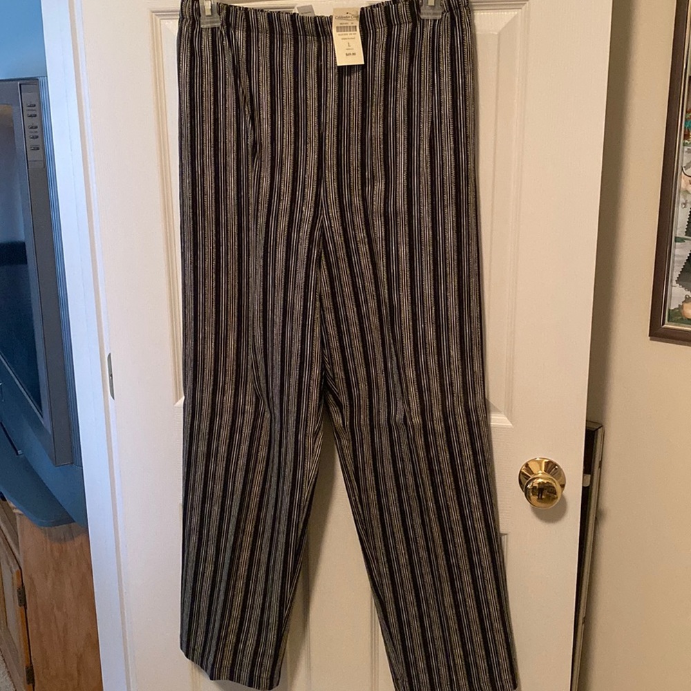Coldwater Creek Black Striped Pants